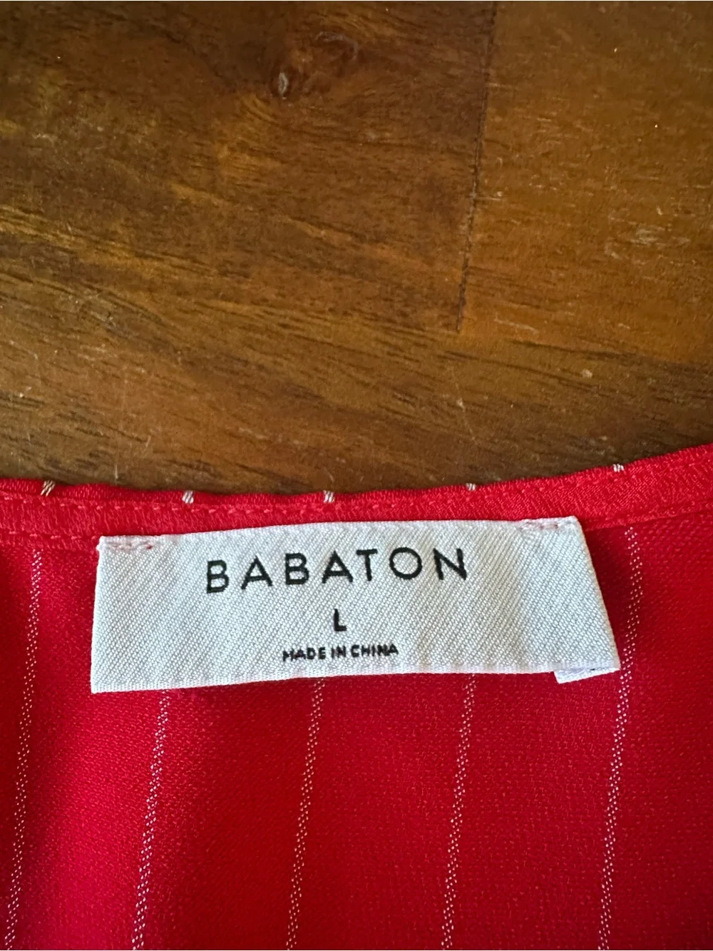 Aritzia Babaton Red Striped V-Neck Everly Cami Top size large